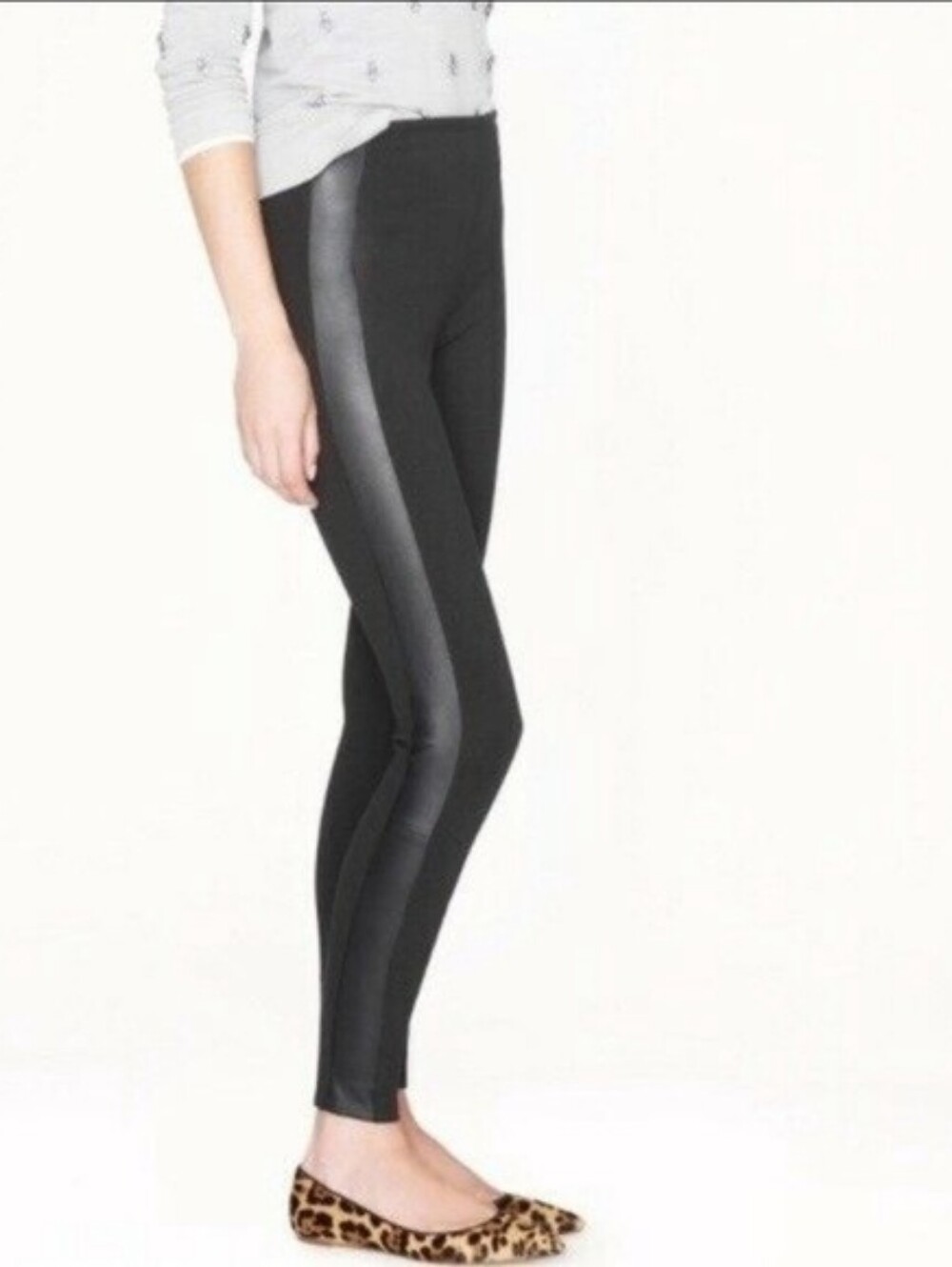 J. Crew The GIGI  Black Ponte Leggings with Side Panels..SIZE:12
